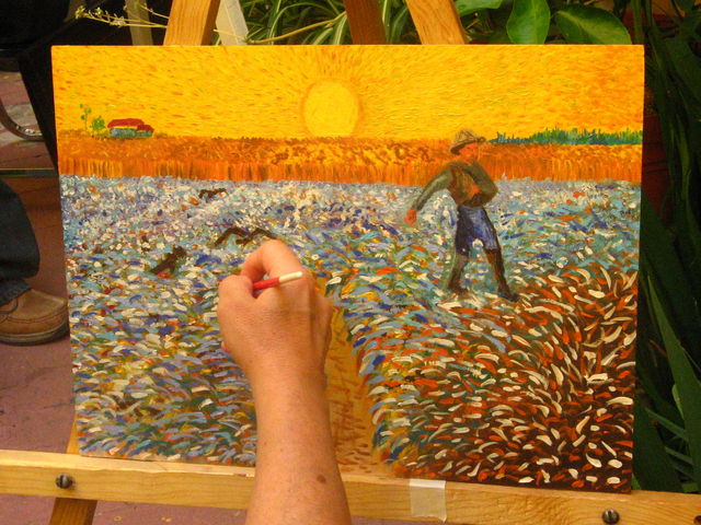 Adelita; terminado el cuadro de impresionismo